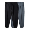 Men's casual loose-fit joggers in black and dark grey with adjustable drawstring waist - Black and Dark Gray Set