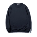 Felpa girocollo blu scuro da uomo con maniche lunghe e bordi a coste classici - 2XL / Felpa / Blu