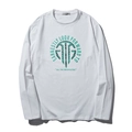 T-shirt da uomo bianca a maniche lunghe con stampa grafica verde acqua in cotone - XL / Bianco