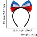 Blauw wit rode strik haarband voor voetbalfans feestdecoratie maat 19,5x15,5 cm - Wit Rood Blauw
