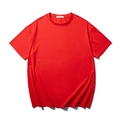 Heren modal T-shirt in levendig rood, losse pasvorm met versterkte ronde hals - 3XL / Wijnrood