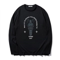 T-shirt da uomo nera a maniche lunghe con grafica zebra e citazione motivazionale - XL / Nero
