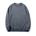 Felpa da uomo grigio scuro con girocollo e design minimalista a tinta unita con polsini - 2XL / Felpa / grigio scuro