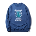 Felpa da uomo taglie forti blu scuro con stampa New York e girocollo a coste elastiche - 2XL / Blu Denim