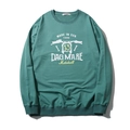 Sudadera de hombre oversize azul pavo real con estampado gráfico de moto vintage - XL / Verde Bosque