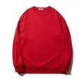 Felpa da uomo rossa classica a girocollo con polsini a costine in morbido cotone - 2XL / Felpa / Rosso Vino