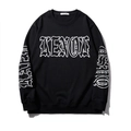 Sweat noir oversize style streetwear avec imprimé gothique blanc sur le buste et manches - 2XL / Noir