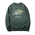 Sweat vert foncé coupe large pour homme avec imprimé Montana et col rond classique - XL / Vert Gris