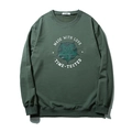 Felpa oversize da uomo verde scuro con stampa a stella e lettere bianche sul petto - XL / Verde Grigio