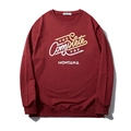 Sweat-shirt homme rouge coupe ample avec col rond et motif imprimé artistique - XL / Bordeaux