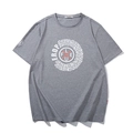 T-shirt oversize en coton gris avec imprimé vintage et col rond pour hommes - Gris
