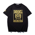Übergroßes schwarzes Baumwoll-T-Shirt für Herren mit gelbem Streetstyle-Grafikdruck - M / Schwarz