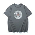 T-shirt oversize grigio scuro da uomo con stampa grafica alla moda e girocollo - XL / Verde Scuro