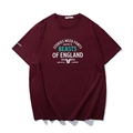 Burgundy cotton T-shirt with graphic letter print and crew neck in a loose fit - XL / Tops / Wine Red