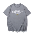 T-shirt gris moyen en coton à col rond avec imprimé blanc History Nartaliy 1983 - XL / Hauts / Gris
