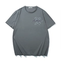 T-shirt gris à manches courtes avec imprimé gothique Authentic et col rond - XL / Vert Foncé