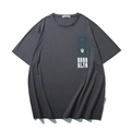 Men's loose fit short sleeve T-shirt in dark charcoal grey featuring Brooklyn bear print - 10XL / Space Gray