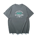 Gray oversized cotton T-shirt featuring bulldog print and Beasts of England lettering - XL / Tops / Dark Green