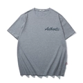 T-shirt gris grande taille pour homme avec imprimé Authentic et col rond - Gris