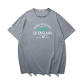 Grey oversized cotton T-shirt with green BEASTS OF ENGLAND graphic print - XL / Tops / Gray