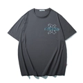 T-shirt oversize gris anthracite en coton avec imprimé lettre N blanc sur la poitrine - Gris Sidéral