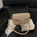 Elegante borsa a tracolla in pelle crema con catena dorata in confezione regalo di lusso - Cachi