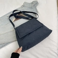 Bolso bandolera acolchado negro con diseño de rombos y correa ajustable casual - Azul