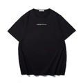 Oversized Herren T-Shirt in Schwarz mit minimalistischer goldener Brustbestickung - M / Schwarz