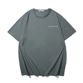 Dark grey oversized T-shirt with silver letter print and round neck for a relaxed fit - 10XL / Dark Green