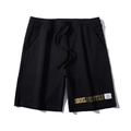 Pantaloncini sportivi neri da uomo in cotone con scritta dorata DIRDELDUISTRE e coulisse - 2XL / Nero