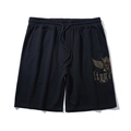 Short de sport noir ample pour homme avec imprimé blason gothique et taille à cordon réglable - 3XL / Noir