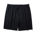 Pantaloncini neri da uomo larghi con motivi scuri, vita elastica e coulisse regolabile - 3XL / Nero