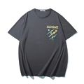 T-shirt homme gris anthracite coupe large avec imprimé éléphant et col rond chic - 10XL / Gris Sidéral