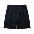 Classic black men's loose sports shorts with elastic waist and adjustable drawstring - 3XL / Black