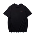 Loose black crewneck cotton t-shirt with Good Boy embroidery on the chest - M / Black With Good Boy Letter