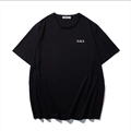 Classic black short-sleeve t-shirt with white D.N.Y. embroidery and a loose fit - M / Black With D.N.Y. Letter Embroidery