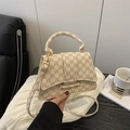 Compacte crossbodytas met monogramprint in beige en bruin met gouden hardware - Rick Morty McDonald Wit