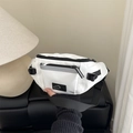 Sac de poitrine blanc moderne et minimaliste avec bande réfléchissante et sangle réglable - Blanc