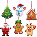 Set van 6 kersthoningraat papieren ornamenten met Kerstman, sneeuwpop en rendier - Kerst Honingraat Hangende Decoratie