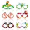 Set detallado de seis gafas de papel coloridas con tema de insectos para fiestas - Juego de 6 pares / Estilo de insecto B