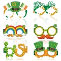 6er-Set St. Patrick's Day Brillen aus Papier mit Kleeblatt-, Regenbogen- und Luck-Motiven - Stil E
