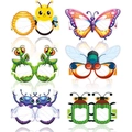 Set de 6 gafas de papel con dibujos de insectos para fiestas de cumpleaños - Juego de 6 pares / Estilo de insecto A