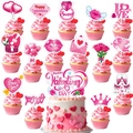 Set decorativo de San Valentín para tartas con corazones rojos, Cupido y diseños LOVE - Adorno para pastel