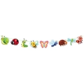 Colorful insect themed party banner featuring cute cartoon snails bees and butterflies - Accessory Banner Style