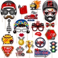 Kit di accessori per foto a tema corse automobilistiche per festa di compleanno ragazzi - Stile Auto da Corsa / Tema corse