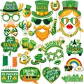 St. Patrick's Day Foto-Requisiten Set mit grünen Hüten und Kleeblatt-Designs - Irland Foto Requisiten 30pcs