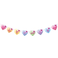 Close-up of colorful heart banners with sweet messages for Valentine decorations - Heart Shape Banner