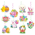 Decorazioni a spirale per Pasqua con coniglietti, uova e pulcini per addobbi festivi - Carte Fronte-Retro e Riccioli Appesi