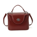 Elegant wine red frosted box handbag for women with vintage silver metal twist lock - Joyful Red