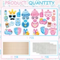 Set di accessori per foto gender reveal party con 25 cartelli rosa e blu e aste - Stile Gender Reveal